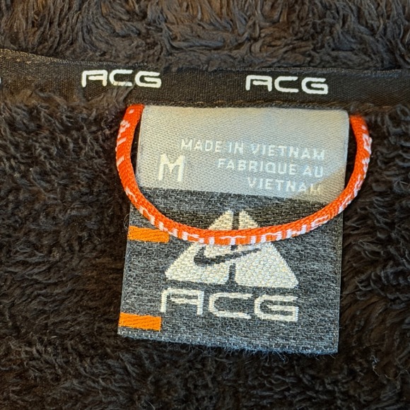 Nike ACG Fleece Jacket Brown Full Zip Puffer‎ Accent Women's Size M - Picture 3 of 8